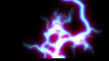 Purple and blue lightning glow energy rotate animation. 2D computer rendering motion graphic