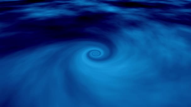 Blue Wave Spin Displacement Center Animation Computer Rendering Motion Graphic — Video Stock