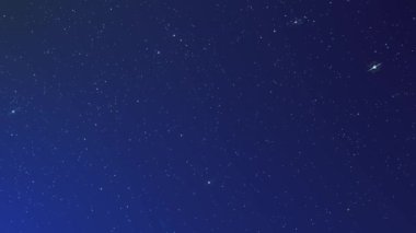 Blinking star universe in dark blue sky animation. Computer 2D render graphic