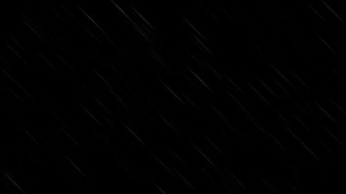 Karanlık arka planda hızlı yağmur etkisi animasyonu. 2B grafik vfx oluşturma