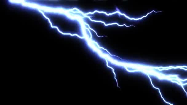 Blue Glow Thunder Animation Background Effect Computer Rendering Motion Graphic — Stock videók