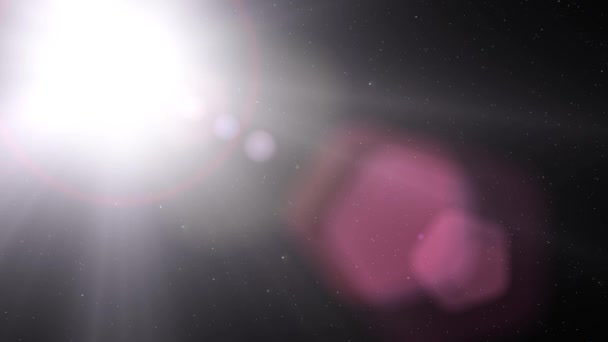 Glow Sun Beam Flare Starry Background Animation Computer Rendering Motion — Stock video