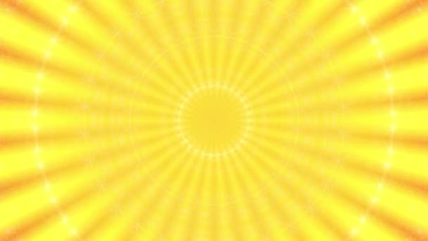 Yellow Radial Circular Symmetry Center Kaleidoscope Pattern Computer Rendering Motion — Wideo stockowe