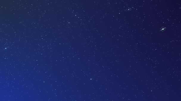 Blinging Σύμπαν Αστέρι Σκούρο Μπλε Animation Ουρανό Υπολογιστής Απόδοση Γραφικών — Αρχείο Βίντεο