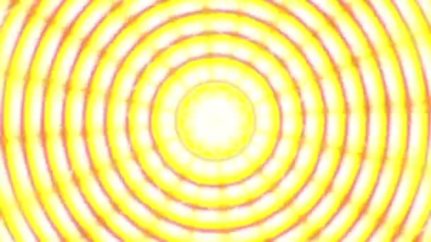 Yellow Glow Mirror Pattern Moire Animation Pattern Computer Render Graphic — Wideo stockowe