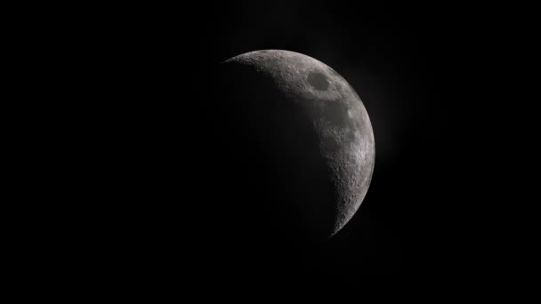 Moon Lunar Phase Transition Animation Dark Computer Render Graphic — Vídeo de stock