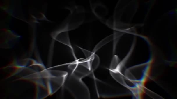 Chromatische Aberratie Witte Rook Effect Animatie Achtergrond Grafische Weergave Vfx — Stockvideo