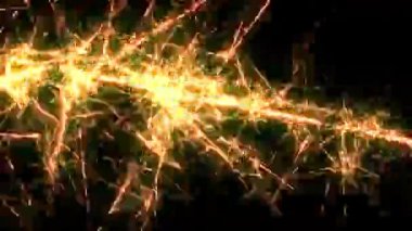 Hızlı sarı ışıltılı animasyon arka planı. 2B grafik vfx oluşturma