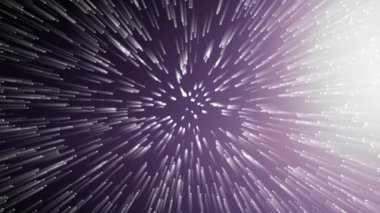 Radyal merkez animasyon arkaplanından beyaz ışınla yıldız patlaması. 4K 2B bilgisayar oluşturma