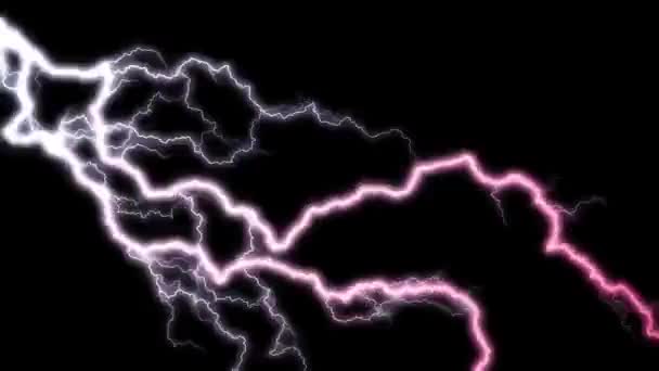 Viva Magenta Color Thunder Bolt Zap Effect Animation Graphic Vfx — Stockvideo