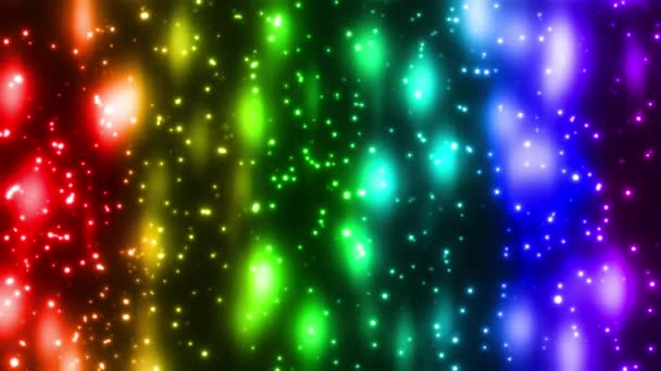 Πολύχρωμο Αναβοσβήνει Λαμπερό Αστέρι Στο Πολύχρωμο Λαμπερό Φόντο Απόδοση Υπολογιστών — Αρχείο Βίντεο
