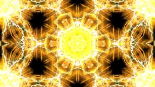 Золотой Цвет Симметрии Вращения Фона Анимации Рендеринг — стоковое видео