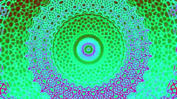 Kaleidoscopic Circular Symmetry Geometry Gradient Color Effect Motion Graphic Texture — Video Stock