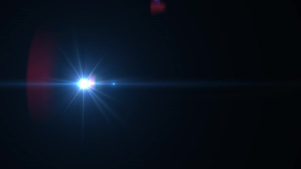 Blue Lens Flare Light Leak Motion Dark Background Motion Graphic — Vídeo de stock