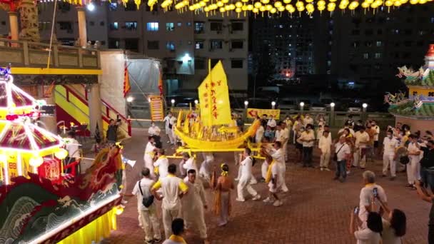 Georgetown Penang Malaysia Sep 2022 Chinese Devotees Carry Boat Model — Stockvideo