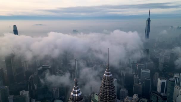Bukit Bintang Kuala Lumpur Malaysia Nov 2022 Aerial Move Klcc — стоковое видео