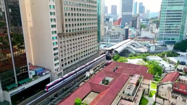 Bukit Bintang Kuala Lumpur Malaysia Dec 2022 Aerial View Lrt — Stockvideo