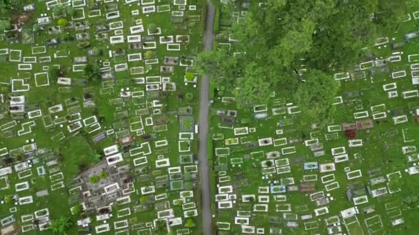 Top View Malays Islamic Tomb Stone Green Natural Environment — Video