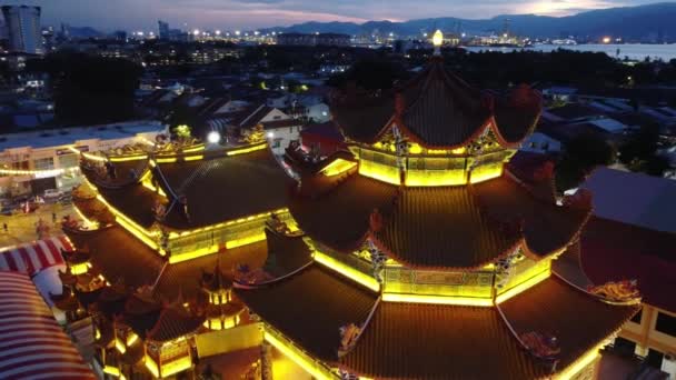 Butterworth Penang Malaysia Sep 2022 Aerial View Beauty Illuminated Light — Αρχείο Βίντεο