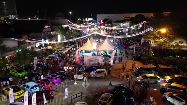 Juru Penang Malaysia Oct 2022 Aerial View Different Car Booth — Stock video