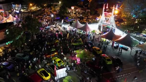 Juru Penang Malaysia Oct 2022 Aerial View Crowds Attend Car — Stock video