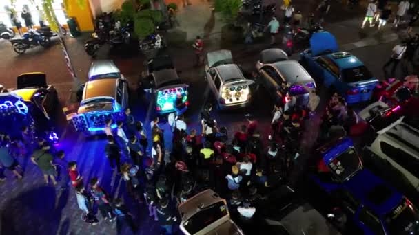 Juru Penang Malaysia Oct 2022 Crowds View Colorful Speaker Disco — Vídeo de Stock