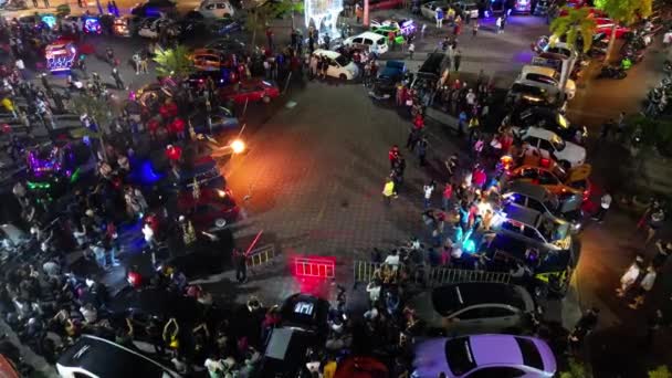 Juru Penang Malaysia Oct 2022 Aerial View Crowds Spit Fire — Stockvideo