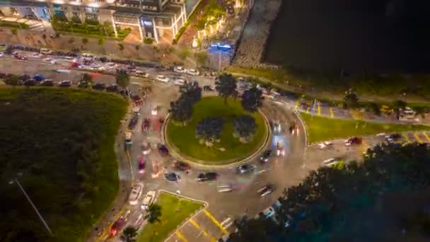 Sungai Nibong Penang Malaysia Dec 2022 Drone Shot Hyperlapse Roundabout — Stok video