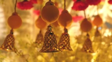 Select focus gold bell in the decoration of Hindu ritual