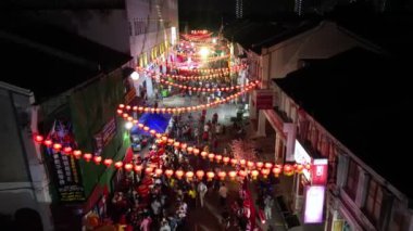 Georgetown, Penang, Malaysia - Jan 14 2023: Aerial fly over Miao Hui at Kwong Wah Yit Poh Press Bhd
