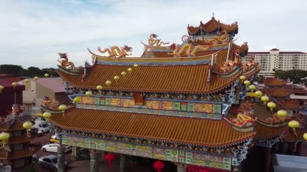 말레이시아 Jan 2023 Aerial View 아키텍처 Nine Emporer God Temple — 비디오