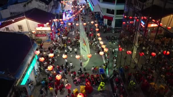Georgetown Penang Malaysia Jan 2023 Chingay Long Pole Performance Street — Video