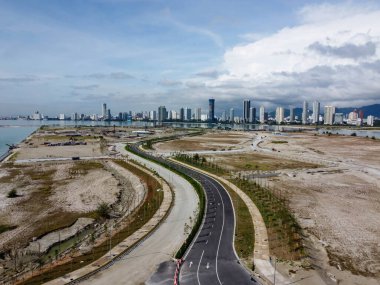 Gurney, Penang, Malezya - 12 Haziran 2022: Havadan Bakış Andaman Adası gelişmekte