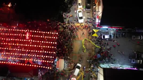Georgetown Penang Malezya Ocak 2023 Havadan Yukarıdan Aşağıya Manzara Ejderha — Stok video