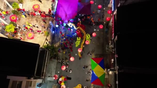 Джорджтаун Пенанг Малайзия Января 2023 Года Вид Сверху Танец Дракона — стоковое видео