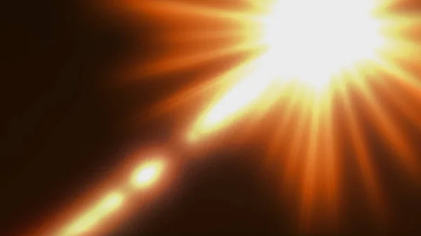 太阳耀斑在光线泄漏背景下的效果 2D布局说明 — 图库照片