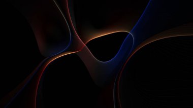 Sihirli, kıvrımlı, soyut arka plan karanlıkta. 2B tasarım illüstrasyonu