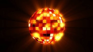 Işın alev arkaplanlı kırmızı küre. 2B tasarım illüstrasyonu