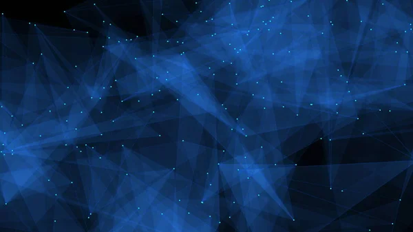 Blue shining triangle plexus shape glowing digital, futuristic background. 2D layout illustration