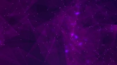 Elektrik enerjisi soyut animasyon arka planına sahip mor dijital pleksus. Soyut arkaplan 2B biçimlendiriliyor