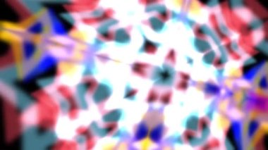 Kaleydoskop ışıltılı yumuşak animasyon. Soyut arkaplan 2B biçimlendiriliyor