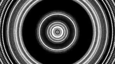 Dairesel tek renkli sonsuz tünel animasyonu. 2B dijital efekt deseni