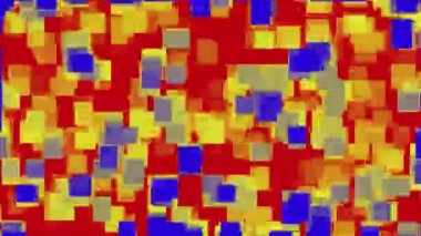 Kare şeklindeki renk hareketinin fraktal sesi. 2B bilgisayar oluşturma şablonu