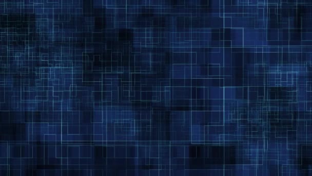Піксельний Рух Мінімуму Темно Синьому Кольорі Шаблон Візуалізації Двовимірного Комп — стокове відео