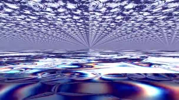 Kleurrijke Gloed Hypnotiserende Herhaling Patroon Animatie Digitaal Effectpatroon — Stockvideo