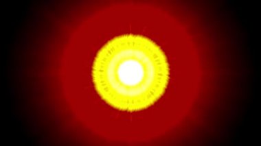 Karanlıkta kırmızı renkte bir halka parlıyor. 2B bilgisayar oluşturma şablonu