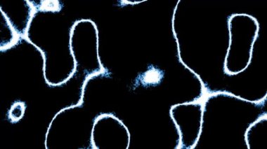 Yıldırım kıvrımlı fraktal gürültü ışıltılı animasyon arka planı. 2B bilgisayar oluşturma şablonu