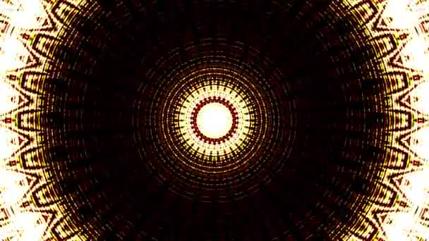 Orange Mandala Circular Kaleidoscope Background Computer Rendering Pattern — Stock Video