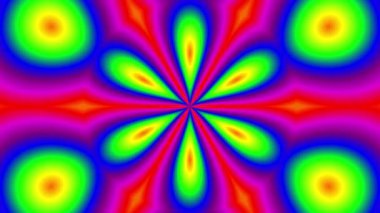 Renkli, canlı bir kaleydoskop. 2B biçimlendirme soyut deseni