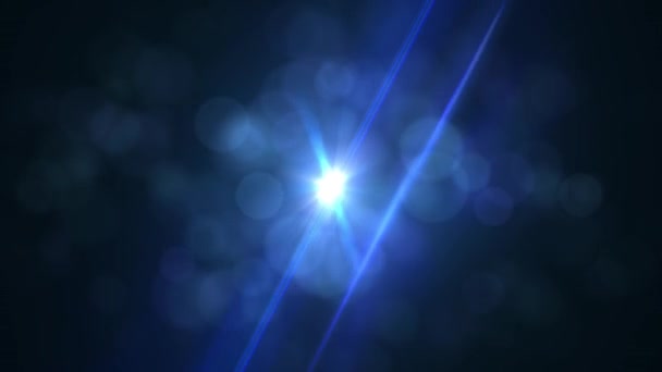 Rotação Vazamento Luz Brilho Azul Com Animação Poeira Renderização Fundo — Vídeo de Stock
